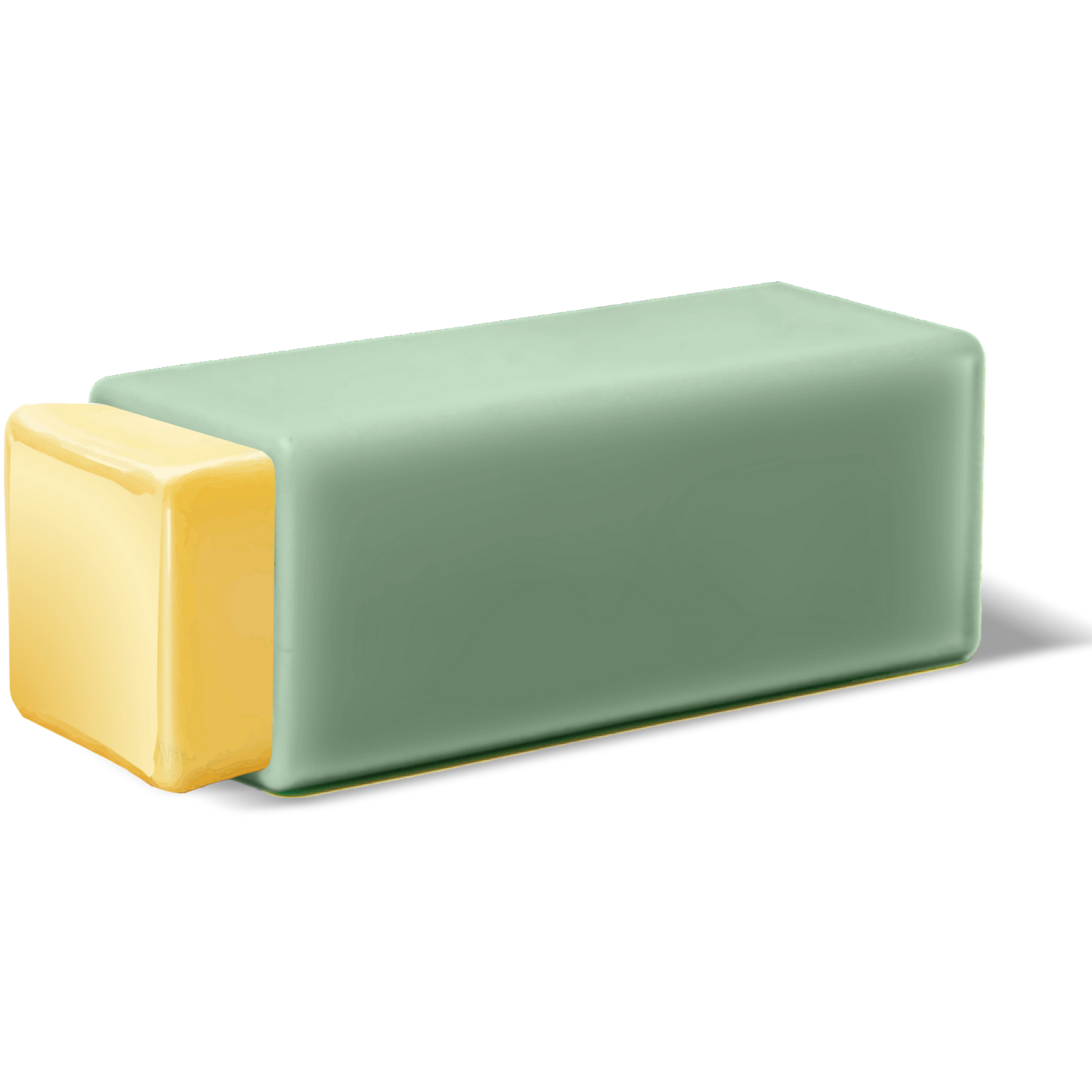 The Butter Crayon, a sea glass green silicone butter applicator holding a stick of butter