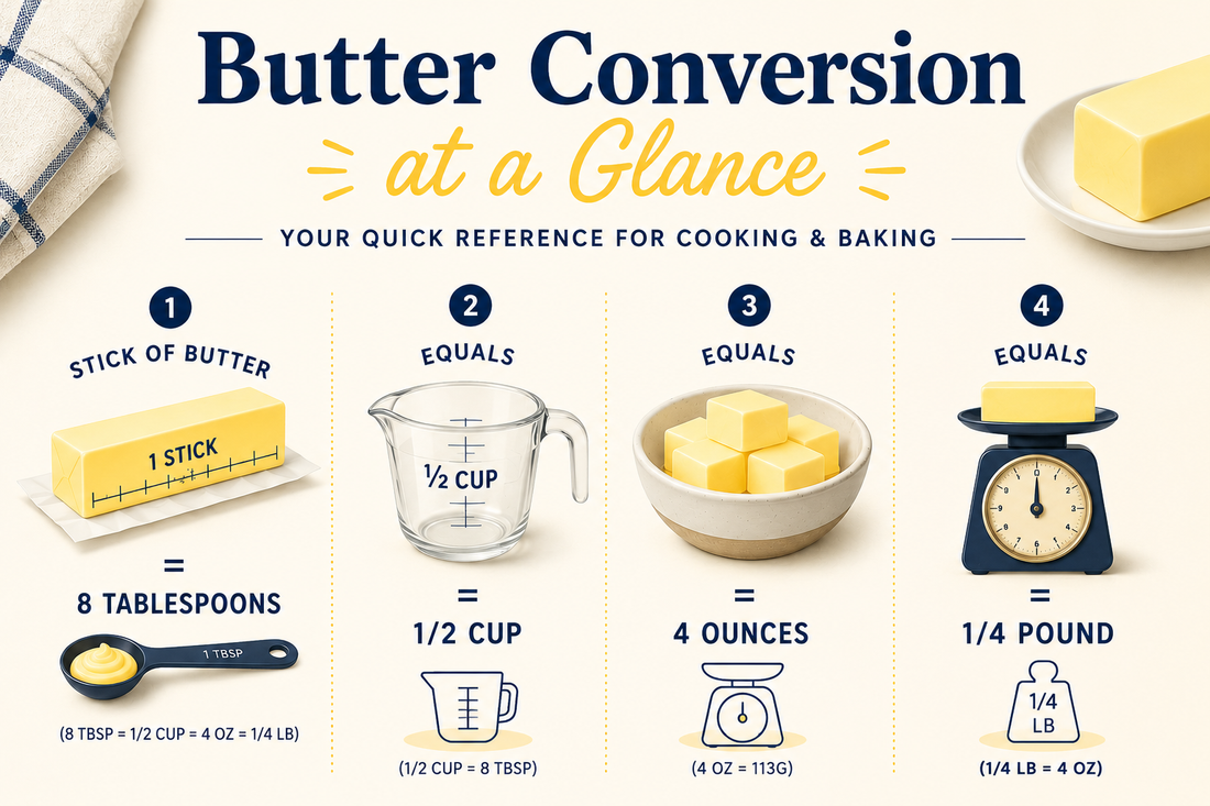 Butter Conversion Chart: Tablespoons, Sticks, Cups & Pounds