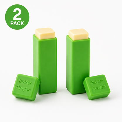 Butter Crayon 2-Pack — two sea glass green silicone butter applicators, one for the kitchen and one for the grill